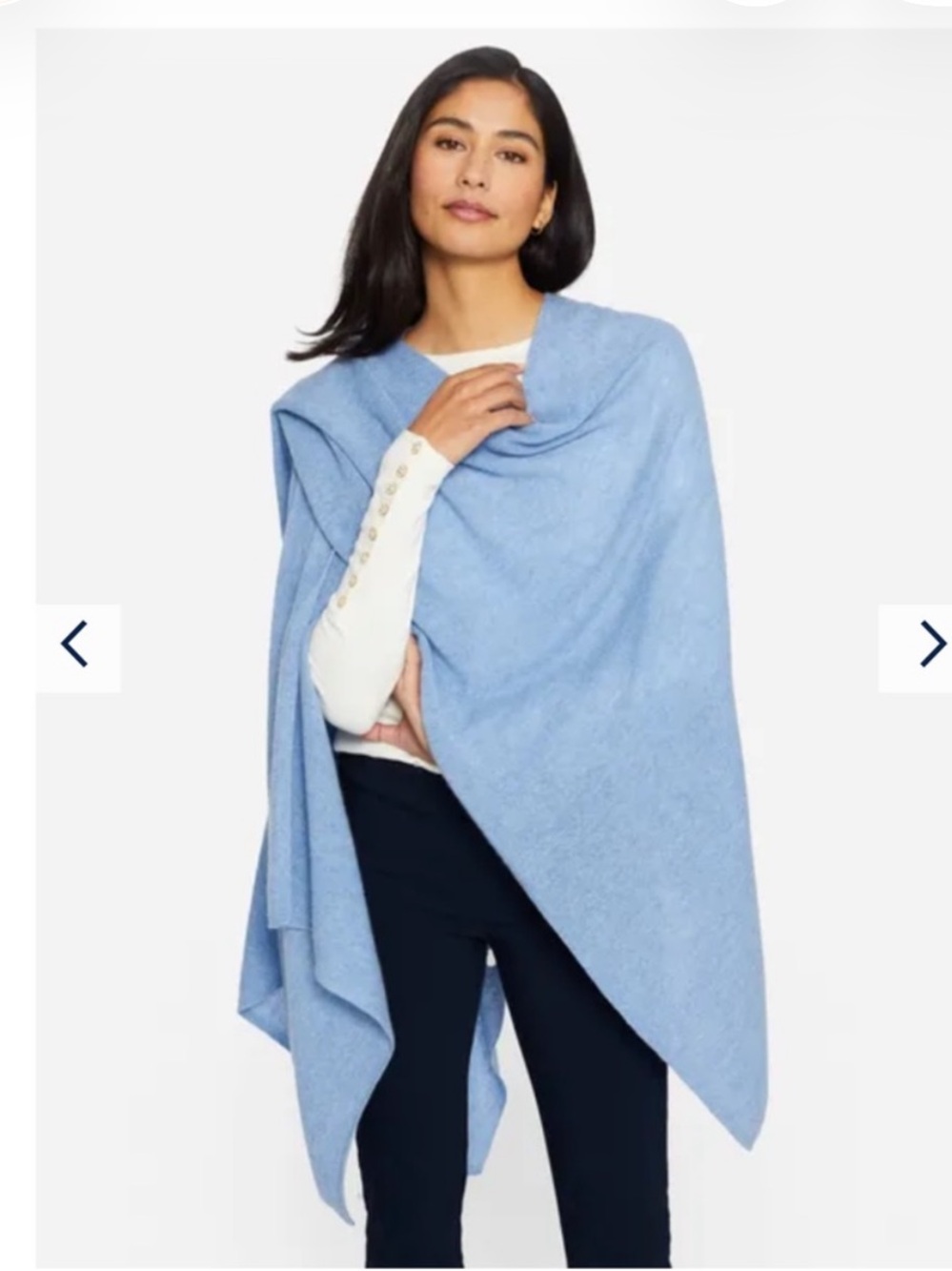 J. McLaughlin Cashmere Harriet scarf wrap blue
